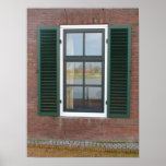 Rural Window with Shutters Reflection Poster Art