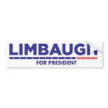 Rush Limbaugh for President Bumper Sticker bumper stickers