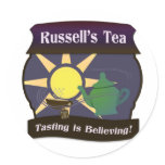 Russell's Tea Round Stickers