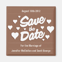 Russet Brown Save the Date Hearts Save the Date Ma magnets