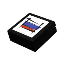 Russia Brush Flag Trinket Box