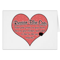 Russian Blue Paw Prints Cat Humour Card