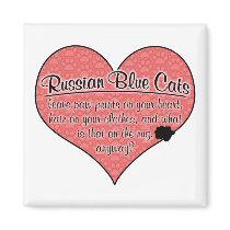 Russian Blue Paw Prints Cat Humour Fridge Magnets