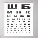 Russian Eye Chart Poster posters