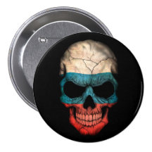 Russian Flag Skull on Black Pins