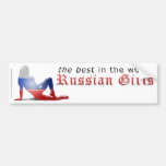 Russian Girl Silhouette Flag Bumper Stickers