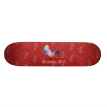 Russian Girl Silhouette Flag Custom Skate Board