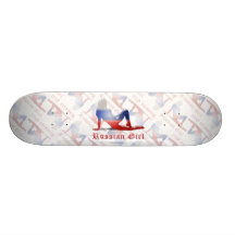 Russian Girl Silhouette Flag Skateboard Decks