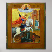 "Russian Icon: St. George and the Dragon"