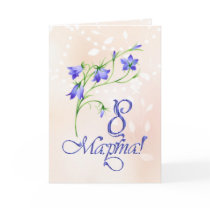 Russian International women's day, bluebells Greeting Card