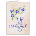 Russian International women's day, bluebells Greeting Card