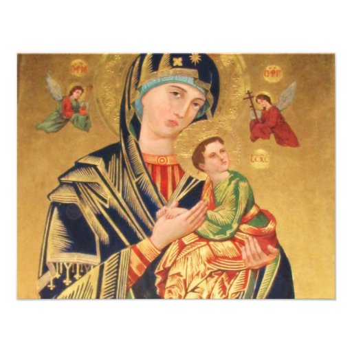 Russian Orthodox Icon - Virgin Mary and baby Jesus Announcements