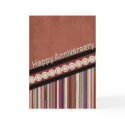 Rust Stripes and Circles 3D Anniversary cards