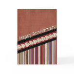 Rust Stripes and Circles 3D Anniversary cards