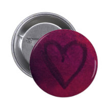 Rusted (Deep Pink) Heart Badge/Button