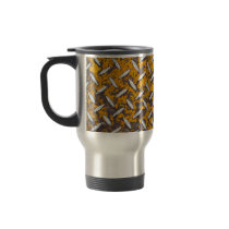 Rusted Diamond Plate Metal Mug