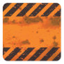 Rusted Hazard Stripes Background Square Stickers