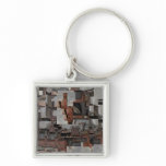 Rusted metal pattern. Brown and Grey. Custom keychains