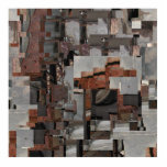 Rusted metal pattern. Brown and Grey. Custom photo sculptures