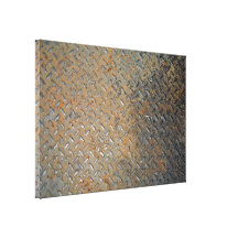 Rusted Metal Tread Texture Stretched Canvas Print