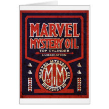 Rusted vintage oil sign reproduction greeting card