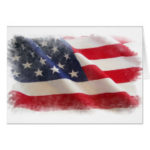 Rustic American Flag Greeting Cards