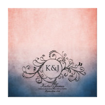 Rustic Blue and Pink Bohemian Guest Book Canvas Canvas Prints