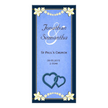 Rustic Blue Wedding Program Ceremony & Party Custom Rack Card