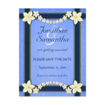 Rustic Blue Wedding Save The Date Announcements Post Cards