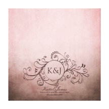Rustic Brown and Pink Bohemian Guest Book Canvas Gallery Wrapped Canvas