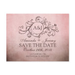 Rustic Brown and Pink Bohemian Save The Date Postcards