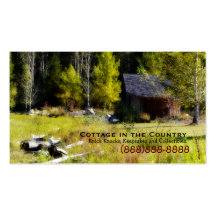 Rustic Cabin on the first day of Autumn Business Card