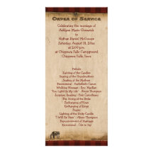 Rustic Camping Glamping Nature Wedding Program Custom Rack Cards
