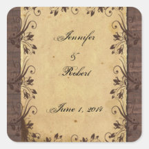 Rustic Country Barn Wood Beauty Envelope Seal Stickers