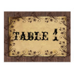 Rustic Country Barn Wood Beauty Table Number Postcards