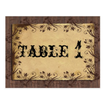 Rustic Country Barn Wood Beauty Table Number Postcards