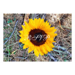 Rustic Country Camo Sunflower Wedding RSVP Cards