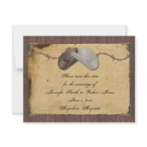 Rustic Country Cowboy Hats Barbed Save the Date Invitations