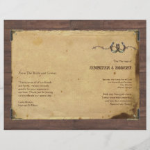 Rustic Country Horseshoes Wedding Program Full Color Flyer