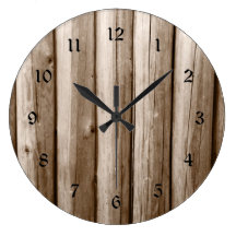 Rustic Country Log Cabin Distressed Vintage Wood Clock