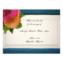 Rustic Country Painted Wood Daisies Save the Date Personalized Announcements