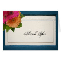 Rustic Country Painted Wood Daisies Thank You Card