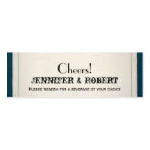Rustic Country Painted Wood Wedding Drink Tickets Business Cards