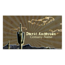 Rustic country Texas cactus western grunge Business Card