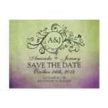 Rustic Green and Purple Bohemian Save The Date