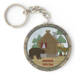Rustic Lodge Cabin Keys with Bear and Moose