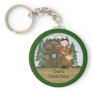 Rustic Lodge: Hunting Dad and Boy at Cabin Custom Key Chains