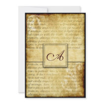 Rustic Love is Patient Vintage Wedding Invitations