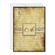 Rustic Love is Patient Vintage Wedding Invitations