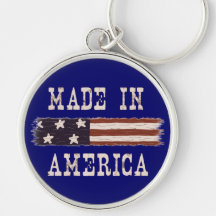 Rustic "Made in America" Flag Keychain
